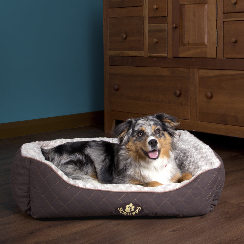 Wilton Box Dog Bed (in Blue, Grey, Black, Brown) by Scruffs